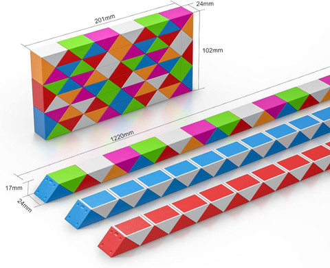 Kiditos QiYi Magic Snake Cube (72 Blocks) Wedges Twist Puzzle Fidget Toy