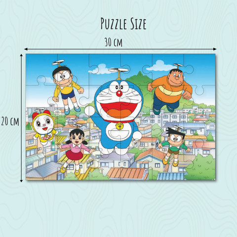 Doraemon ジグソーパズル 1350ピース Khilonewale Wooden Doraemon Jigsaw Puzzle for Kids, 8x12 inch, Fun
