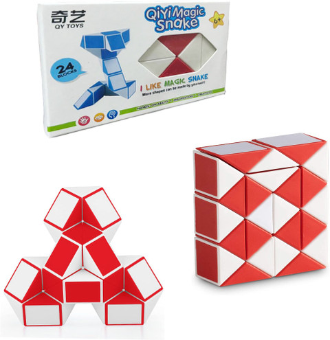 SALPITOYS QiYI Magic Snake Cube Twisty Puzzle Toy, 24 Blocks, 3D
