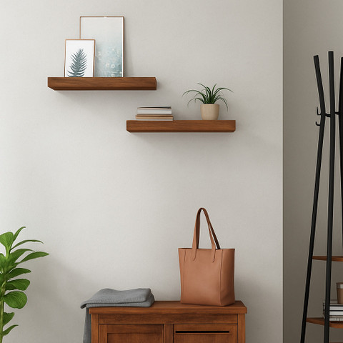 WOOD 49 18X6X2BP-28 Wooden Wall Shelf Price in India - Buy WOOD 49