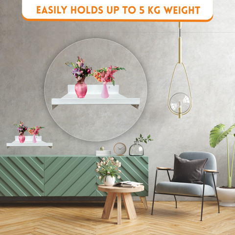 White Box Rack Stands ShelfKing Wall Mount Set Top Box Stand /WiFi Router Box Stand, Color ...