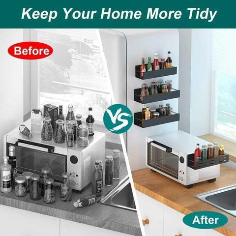 Shg enterprise Magnetic Shelf Fridge Side Storage Spice Rack