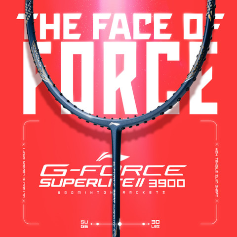 LI-NING G-Force 3900 Ii Superlite Blue, Green Strung Badminton