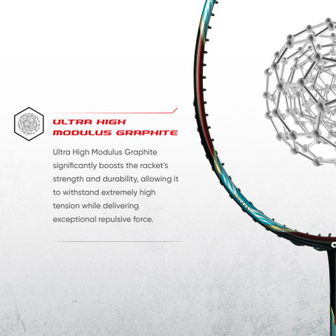 apacs ATTACK 66 (35LBS, 100% UHM GRAPHITE) Red Unstrung Badminton