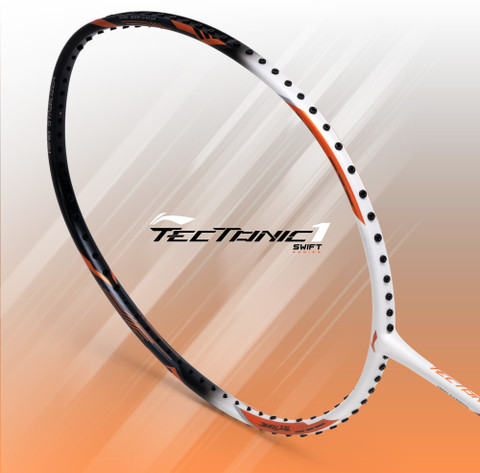 LI-NING Tectonic 1S White, Black, Grey Strung Badminton Racquet