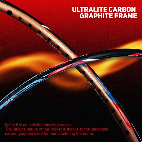 LI-NING Ignite 8 Japanese Carbon Graphite Black, Red Strung