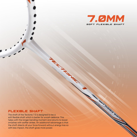 LI-NING Tectonic 1S White, Black, Grey Strung Badminton Racquet