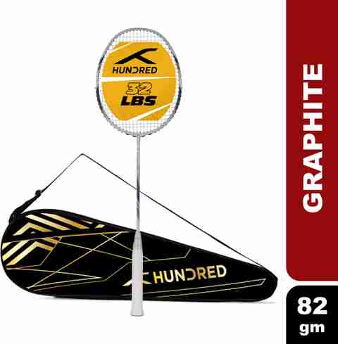 Hundred ROCK 88 Japan Made Graphite White, Gold Strung Badminton