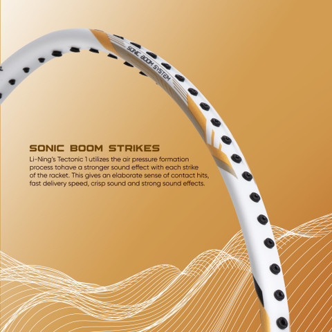 LI-NING Tectonic 1S Yellow, White Strung Badminton Racquet - Buy