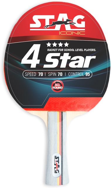 Stag iconic 4 star Red, Black Table Tennis Racquet - Buy Stag iconic 4 ...
