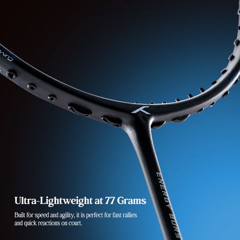 Hundred ENERGY BURST 18 Badminton Racquet (Black/Blue, 77g) - Image 7