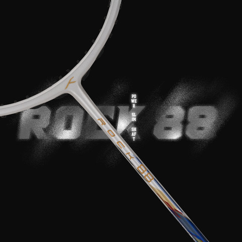 Hundred ROCK 88 Japan Made Graphite White, Gold Strung Badminton