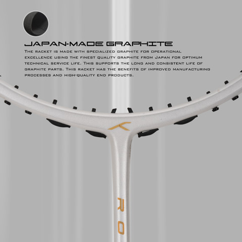 邦楽 DA RAIDALATION 1.0 Hundred ROCK 88 Japan Made Graphite White, Gold Strung Badminton
