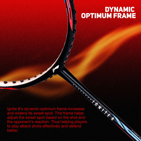 LI-NING Ignite 8 Japanese Carbon Graphite Black, Red Strung