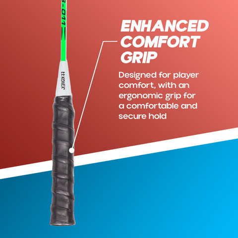 Konex BADMINTON RACKET WITH FREE HEAD COVER Green Strung