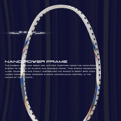 Hundred ROCK 88 Japan Made Graphite White, Gold Strung Badminton