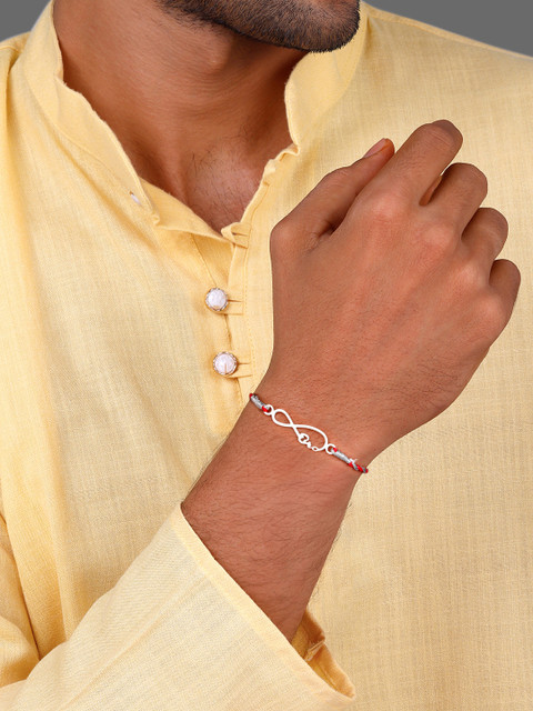 GIVA Designer Sterling silver infinite love for Bro Rakhi Silver
