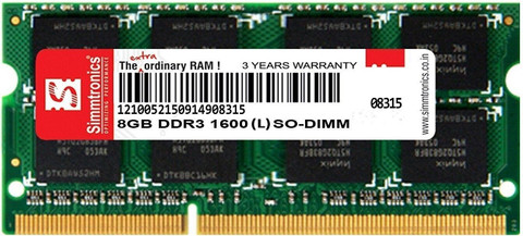 simtronics 8 gb ddr3l laptop1600 DDR3 8 GB (Single Channel) Laptop