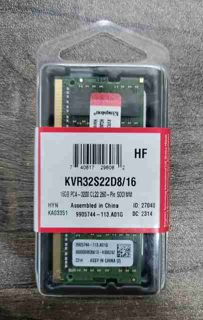 KINGSTON KVR32S22D8/16 DDR4 16 GB (Dual Channel) Laptop SODIMM