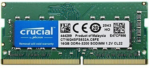 Crucial 16GB DDR4 3200MHz CL22 DDR4 16 GB Laptop (CT16G4SFS832A