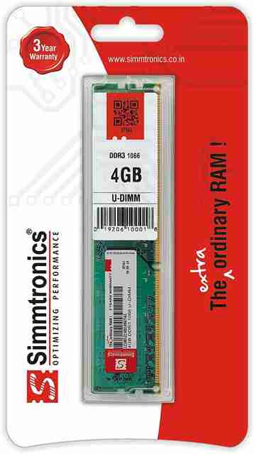 simtronics Simmtronics DDR3 GB (Single Channel) PC (DDR 4GB