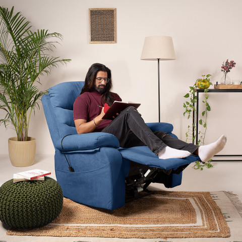 Jordyblue Jamie Motorized Fabric Powered Recliner