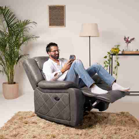 Jordyblue Marvin Motorized Fabric Powered Recliner