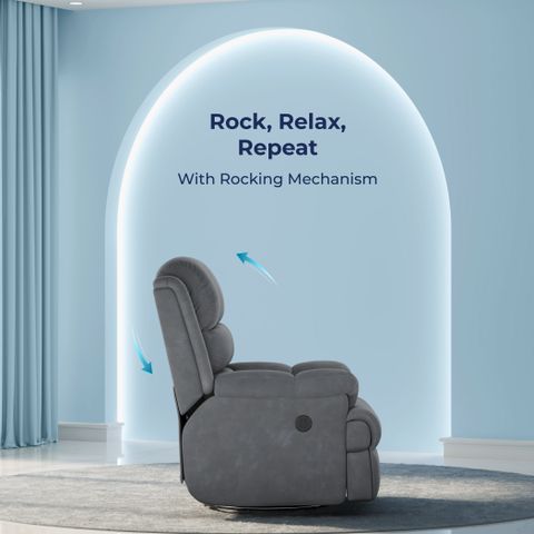 Luxe Rocker The Sleep Company Luxe Motorised 3R Rocking Revolving Fabric Powered ...