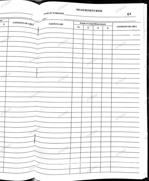 atishay ATISHAY MEASUREMENT BOOK, 34*22 CM, 100 pages MEASUREMENT