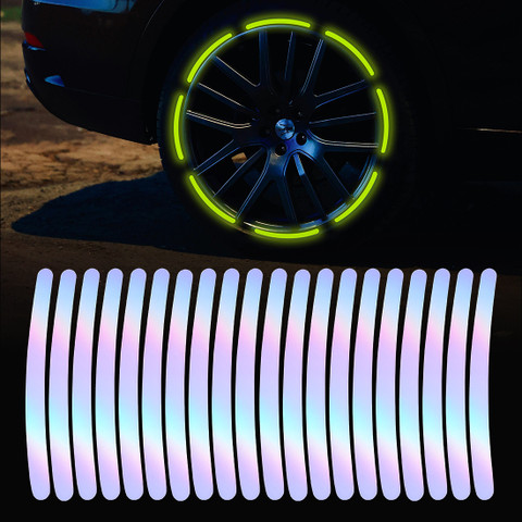 OBEROI'S TRADERS 20 pcs Reflective Glowing Rim Tape Sticker