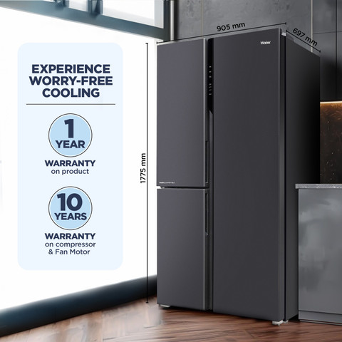 Haier 598 L Frost Free Side by Side Convertible Refrigerator with