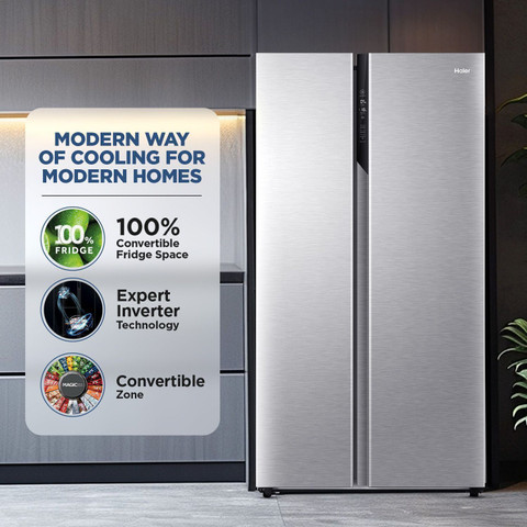 Haier 596 L Frost Free Side by Side Convertible Refrigerator