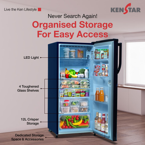 お安くします。Refa Kenstar 208 L Direct Cool Single Door 3 Star Refrigerator with