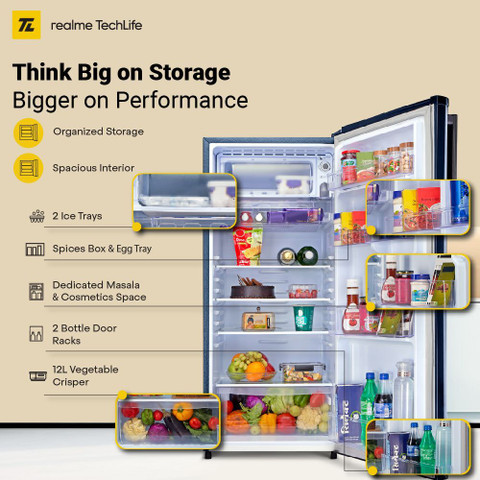 realme TechLife 180 L Direct Cool Single Door 3 Star Refrigerator