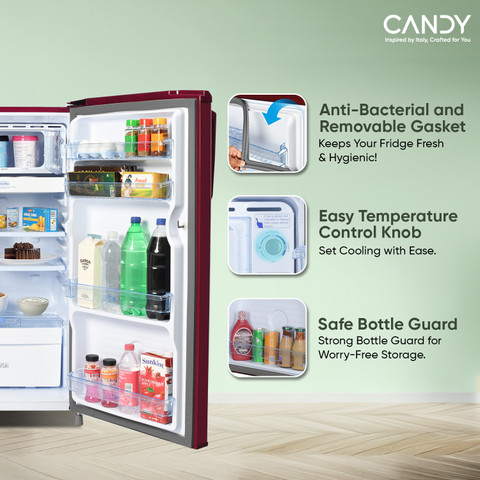 FREDDY 589 2.0 GS 　36 CANDY 185 L Direct Cool Single Door 2 Star Refrigerator with