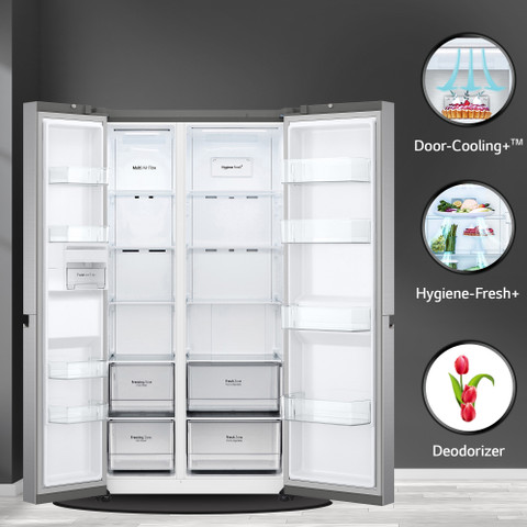 LG 694 L Frost Free Side by Side Refrigerator with Smart Inverter