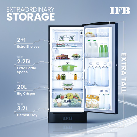 IFB 187 L Direct Cool Single Door 4 Star Refrigerator with Base