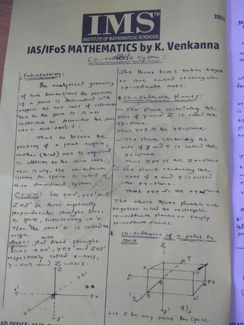Ims Math IMS Mathematics Optional Study Material, Class Notes- 2025-26 By K ...