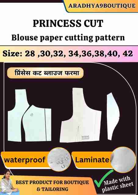 Buy Princess Cut Blouse Paper Cutting Pattern Set All Size 28 To 42