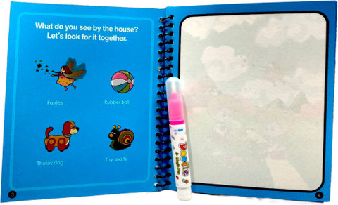 Magic Water Book For Kids, Invisible Images Appear With Water Pen[Pack Of:  1]