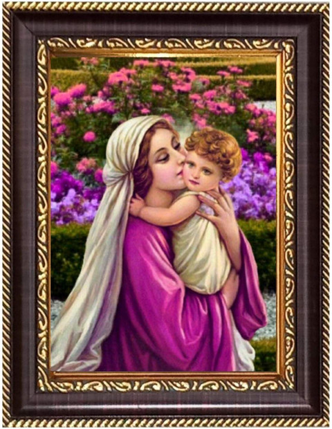 HitechMart Mother Mary and Baby Jesus Religious Frame Price in