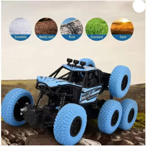 KinderTales Wheeler Monster Truck Car Stunt 4WD 1:18 Scale Toys  Blue