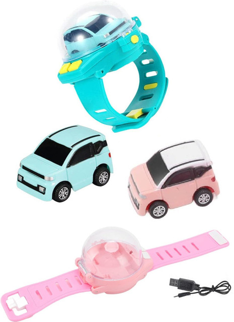 Bestie Toys Mini Watch Car MrBean Green And Pink Model Remote