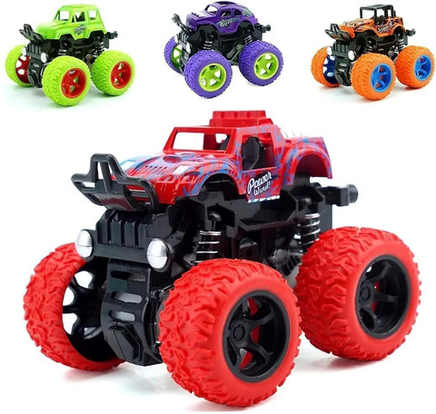 TITIRANGI 1pcs Mini Monster Friction Powered Truck Push Go Toy