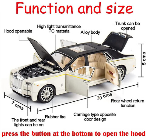 Akvanar 1:24 New Rolls-Royce Phantom Diecast Metal car Pullback