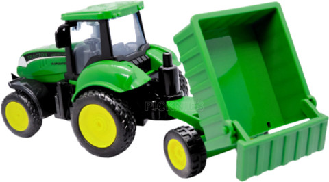 PICKNIES Realistic Farm Tractor Toy with Trolley, Strong Premium