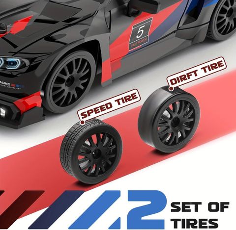 DWH BM Style RC Drift Car 4X4 20KM/H with LED Lights (Black) - Image 7