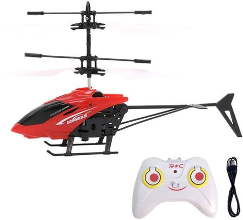 PSYCHE Flying Mini sensor Helicopter Aircraft Flashing Light TOY With  Remote Red)