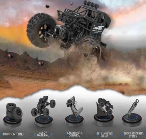 Xcillince Toys Remote Control Monster Truck 4X4 Off-Road Rock Crawler Car (Multicolor) - Image 5