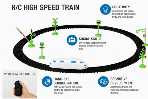 XQZMEE Remote Control Vande Bharat Express Train Track Set for